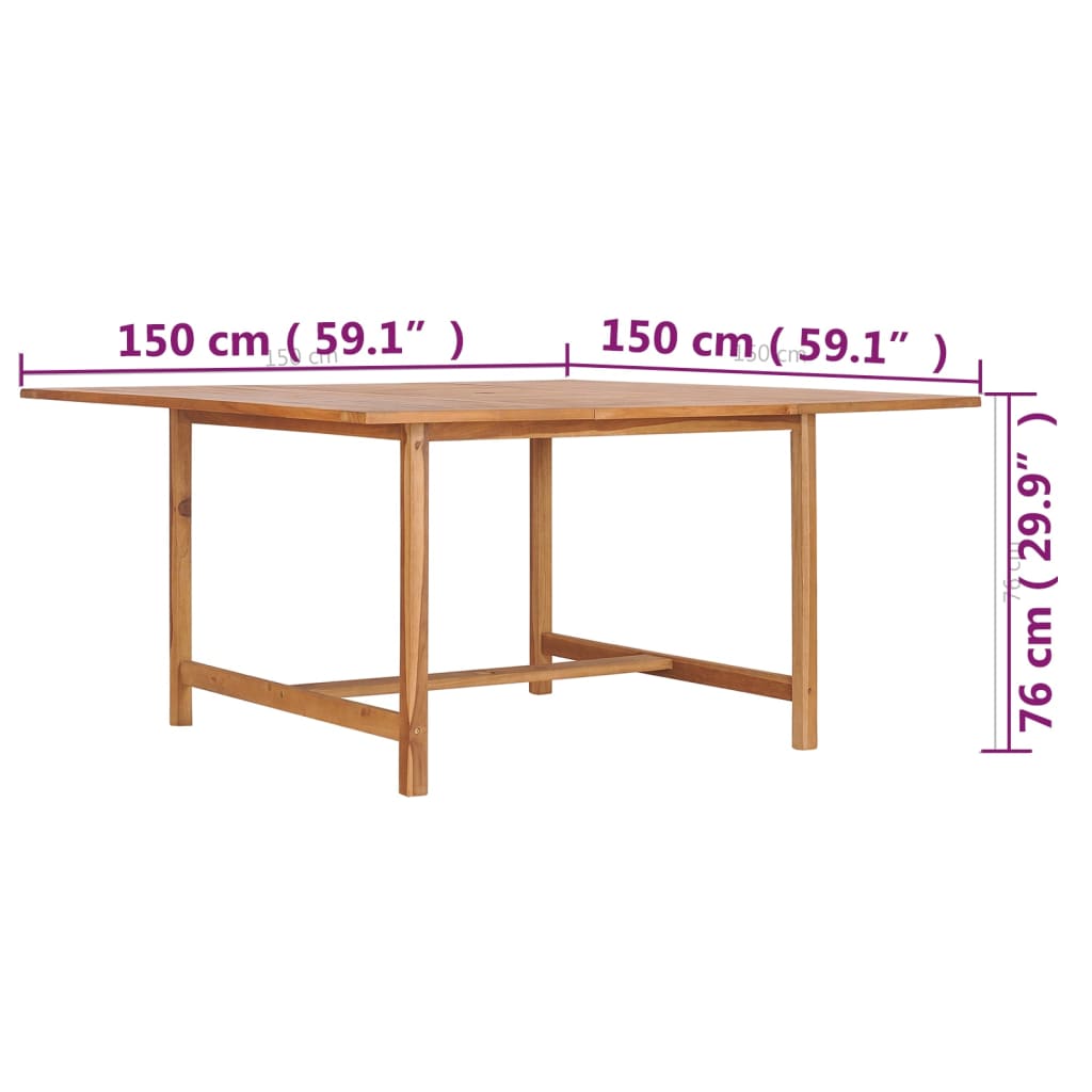 Patio Table Solid Teak Wood