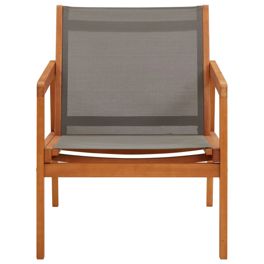 Patio Lounge Chair Solid Wood Eucalyptus And Textilene