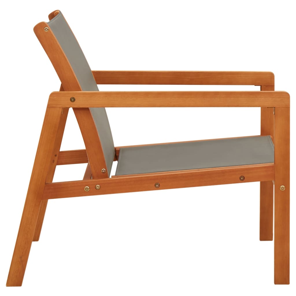 Patio Lounge Chair Solid Wood Eucalyptus And Textilene