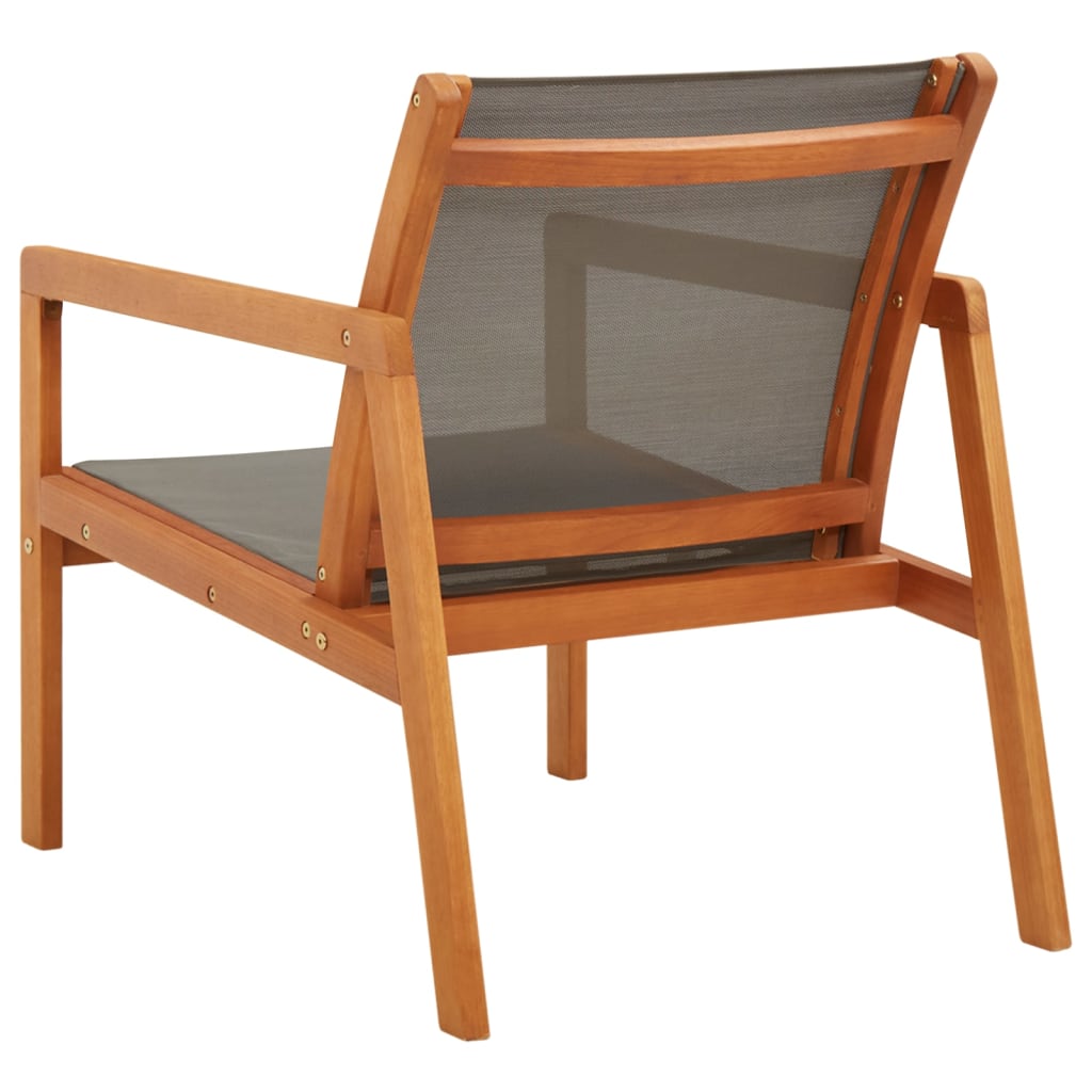 Patio Lounge Chair Solid Wood Eucalyptus And Textilene