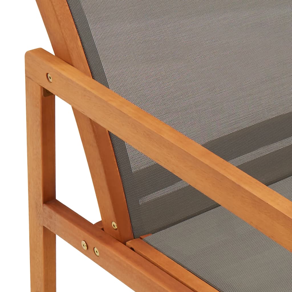 Patio Lounge Chair Solid Wood Eucalyptus And Textilene