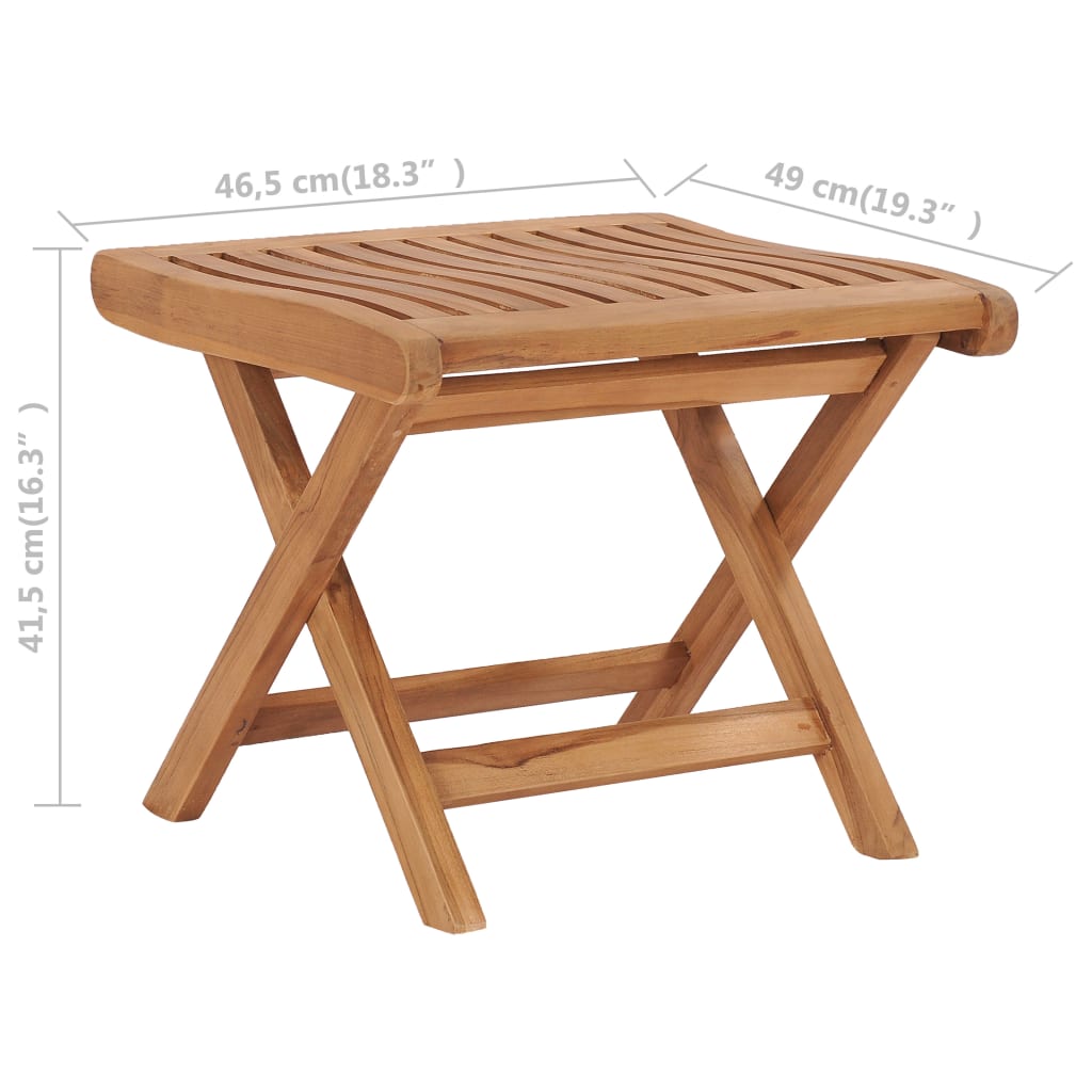 Folding Footrest 18.3&quot;X19.3&quot;X16.3&quot; Solid Teak Wood