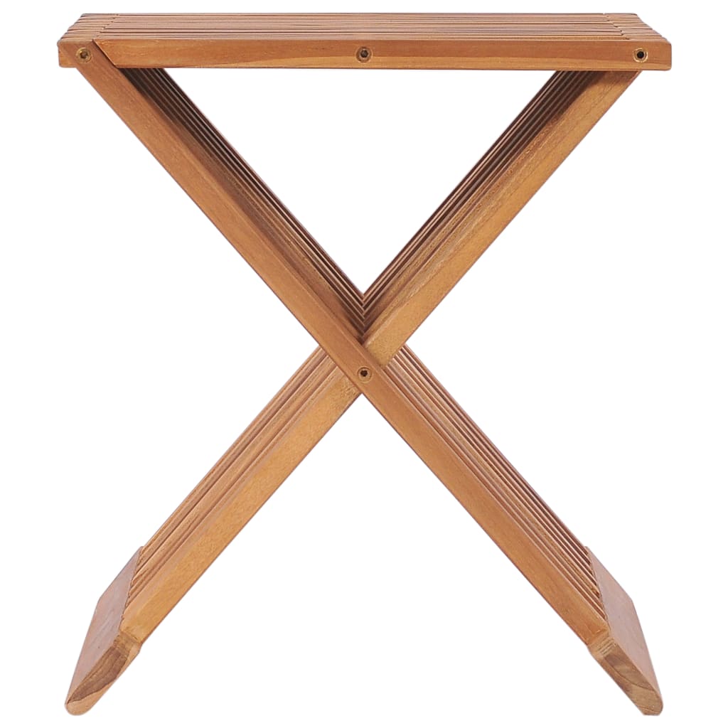 Folding Stool 15.7&quot;X12.6&quot;X17.7&quot; Solid Teak Wood