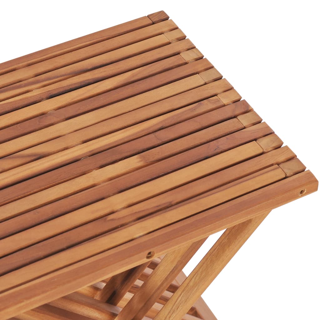 Folding Stool 15.7&quot;X12.6&quot;X17.7&quot; Solid Teak Wood