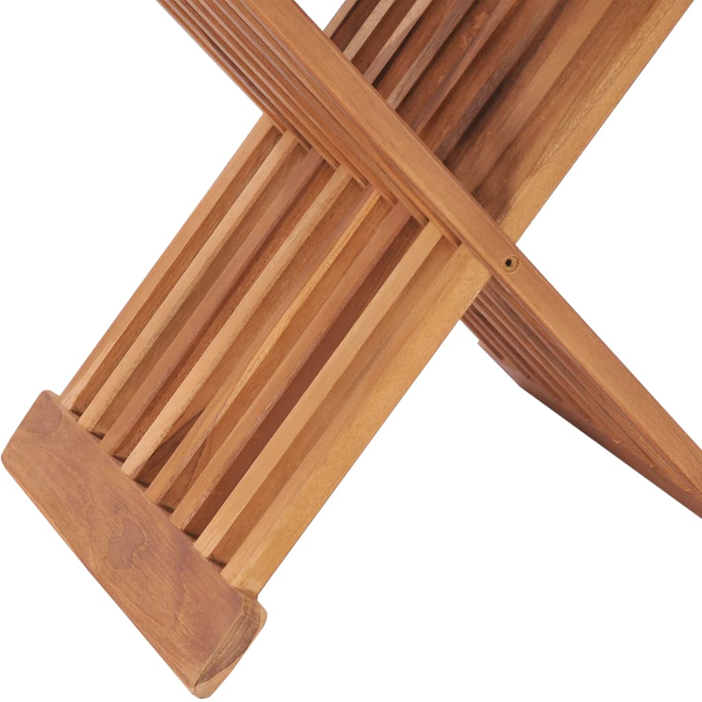 Folding Stool 15.7&quot;X12.6&quot;X17.7&quot; Solid Teak Wood