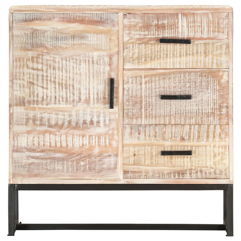 Sideboard White 28.7&quot;X11.8&quot;X29.5&quot; Solid Acacia Wood