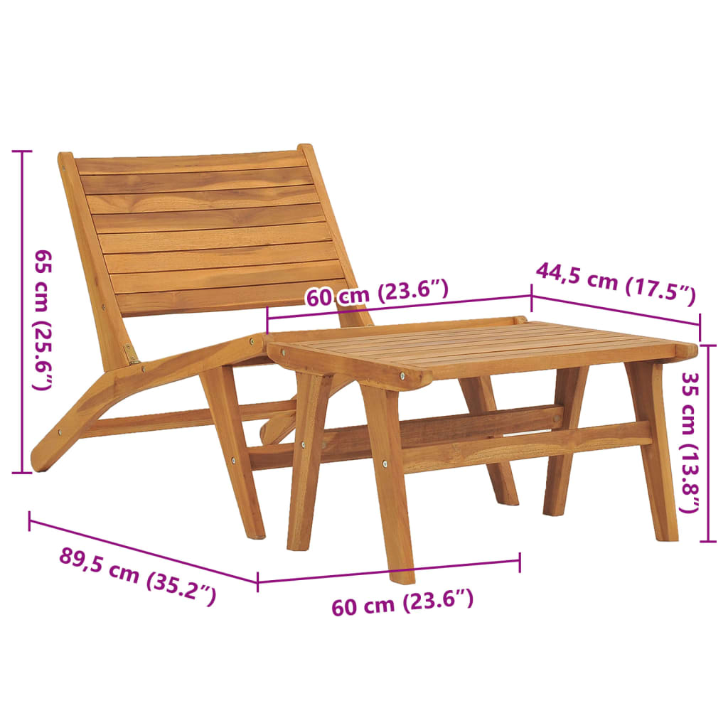 Patio Chair Solid Teak Wood