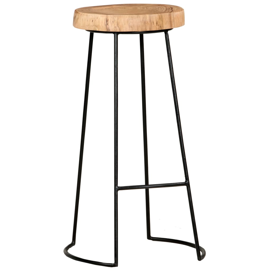 Bar Stools 2 Pcs Solid Acacia Wood