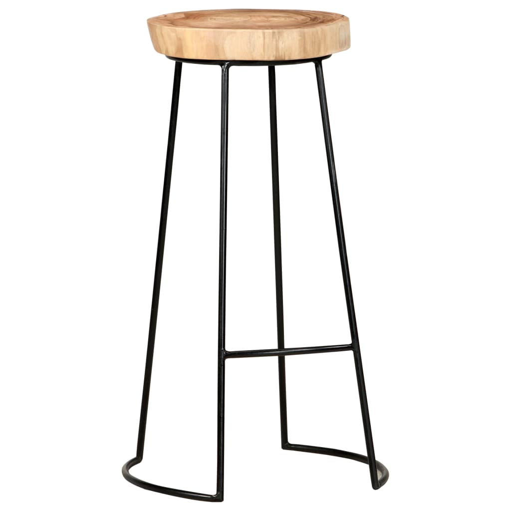 Bar Stools 2 Pcs Solid Acacia Wood