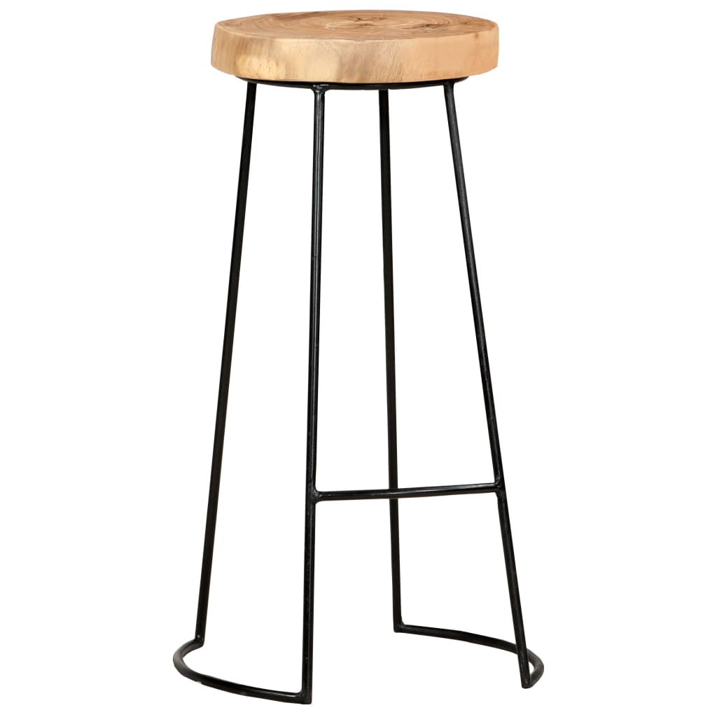 Bar Stools 2 Pcs Solid Acacia Wood