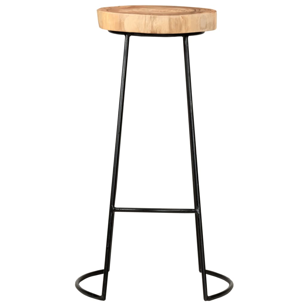 Bar Stools 2 Pcs Solid Acacia Wood