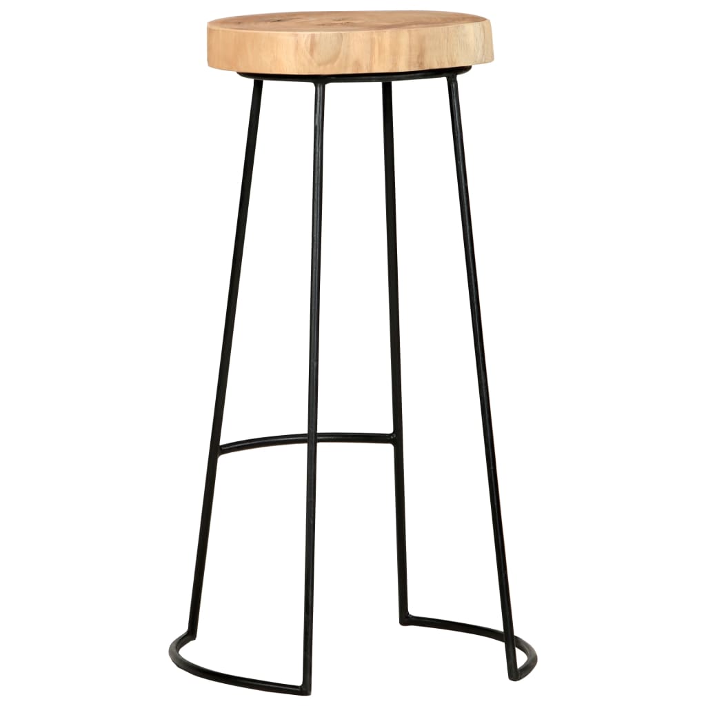 Bar Stools 2 Pcs Solid Acacia Wood