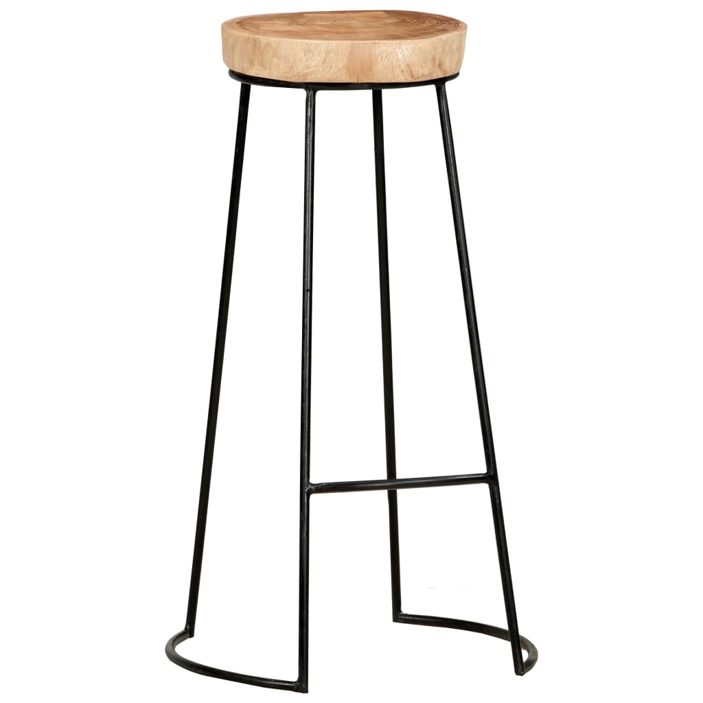 Bar Stools 2 Pcs Solid Acacia Wood