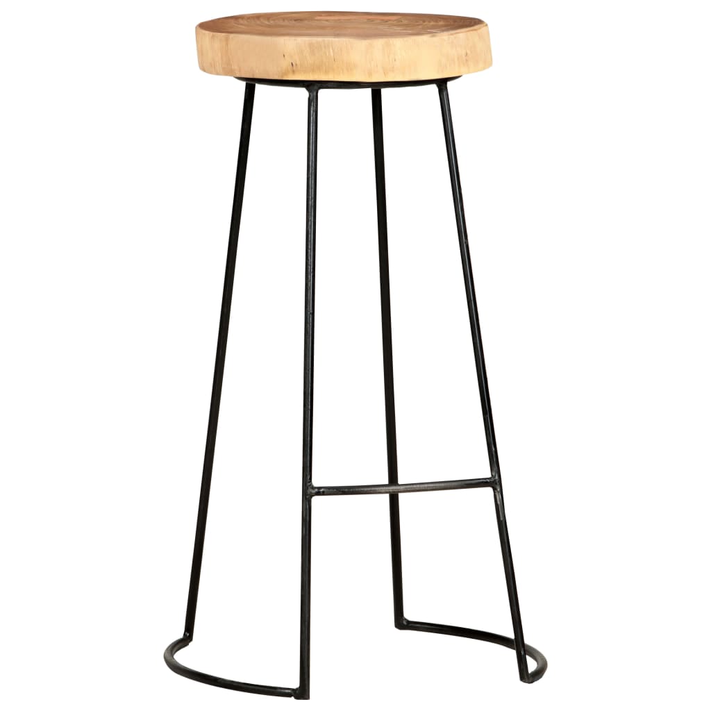 Bar Stools 2 Pcs Solid Acacia Wood