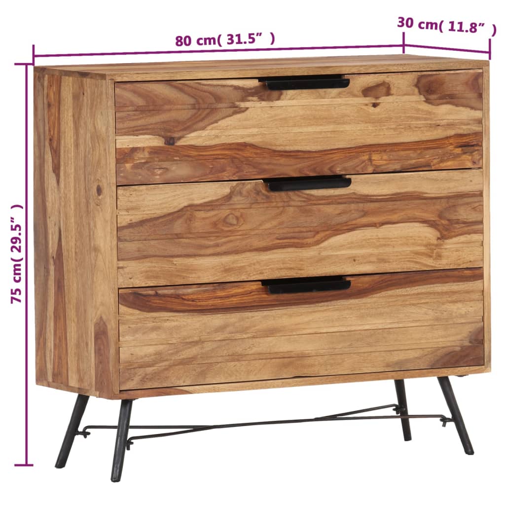 Sideboard 31.5&quot;X11.8&quot;X29.5&quot; Solid Sheesham Wood