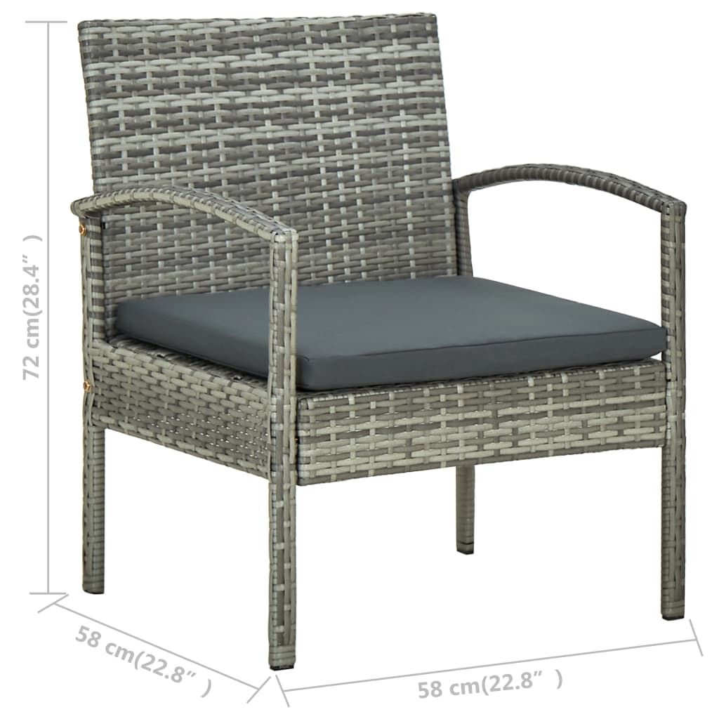 Patio Chair With Cushion Poly Rattan