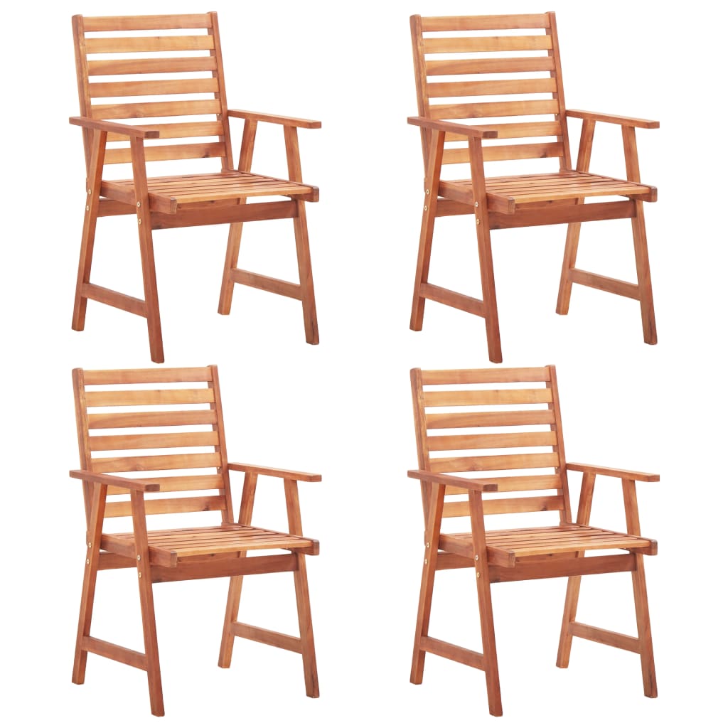 Patio Dining Chairs 2 Pcs Solid Acacia Wood