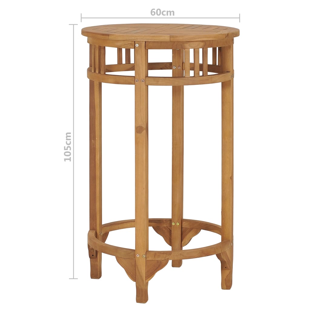 Bar Table Ø 23.6&quot; Solid Wood Teak