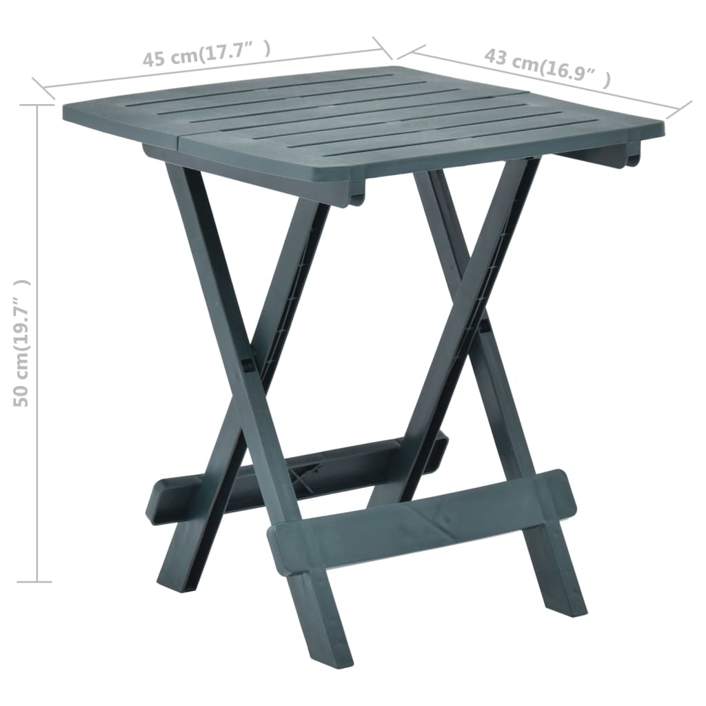 Folding Patio Table 17.7&quot;X16.9&quot;X19.7&quot; Plastic