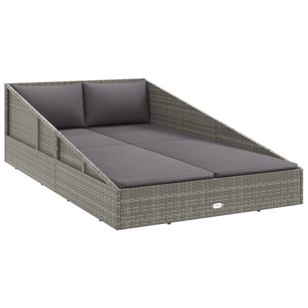 Patio Bed Gray 43.3&quot;X78.7&quot; Poly Rattan