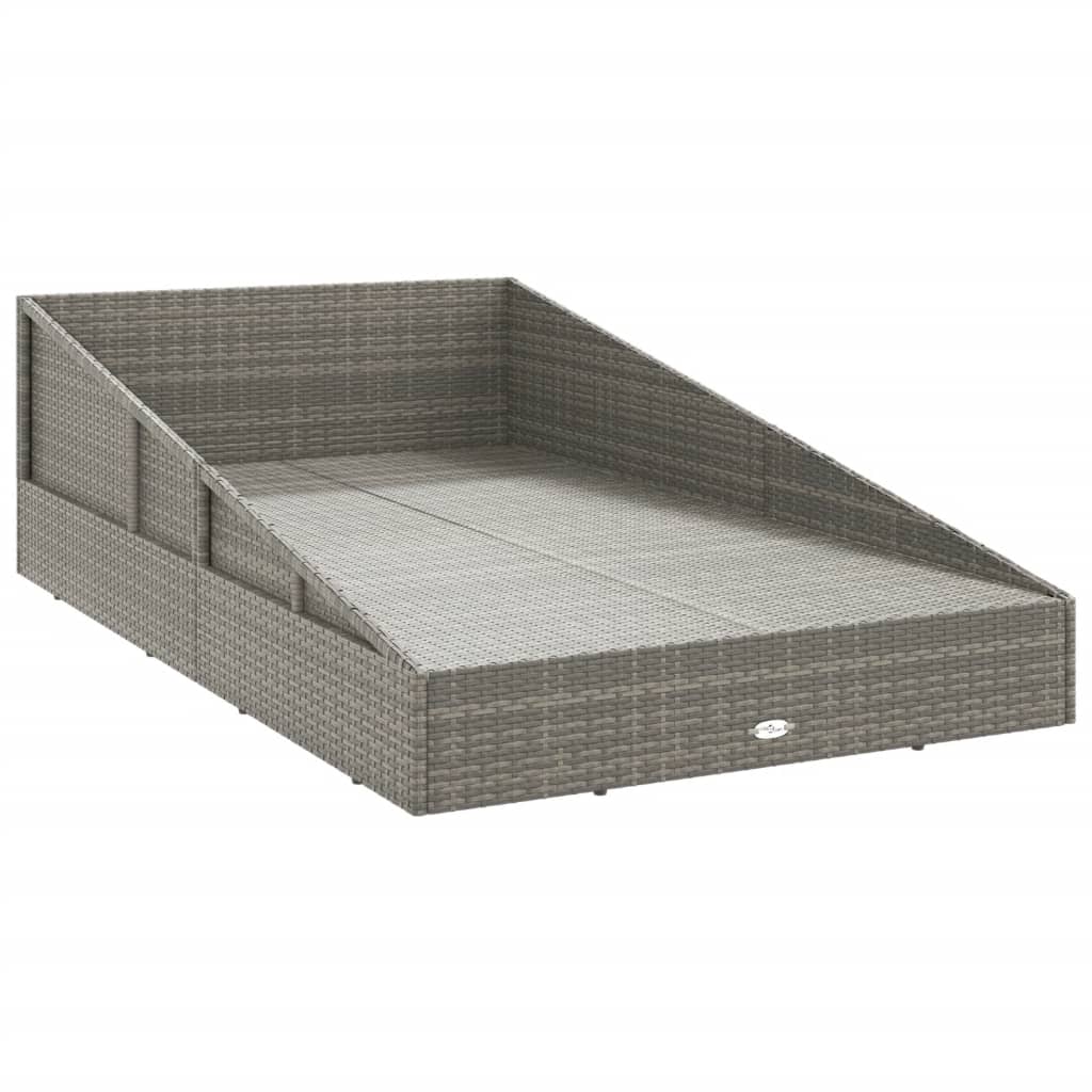 Patio Bed Gray 43.3&quot;X78.7&quot; Poly Rattan