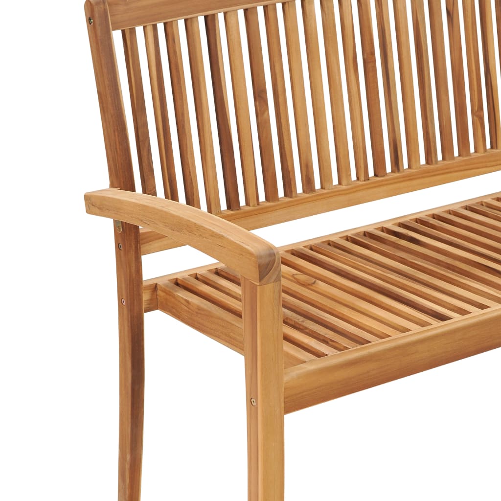 2-Seater Stacking Patio Bench Solid Teak Wood