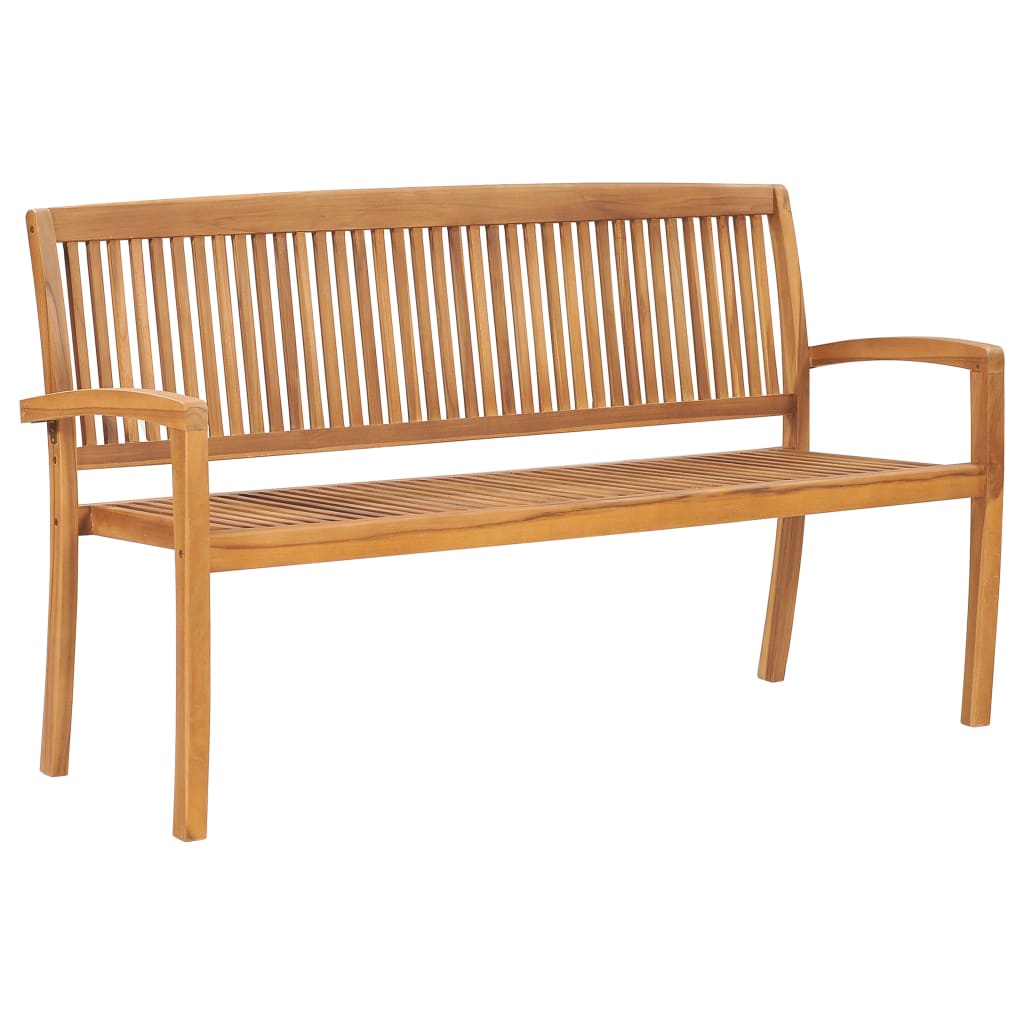 2-Seater Stacking Patio Bench Solid Teak Wood