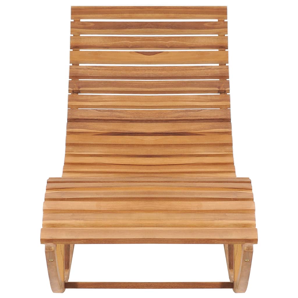 Rocking Sunlounger Solid Teak Wood