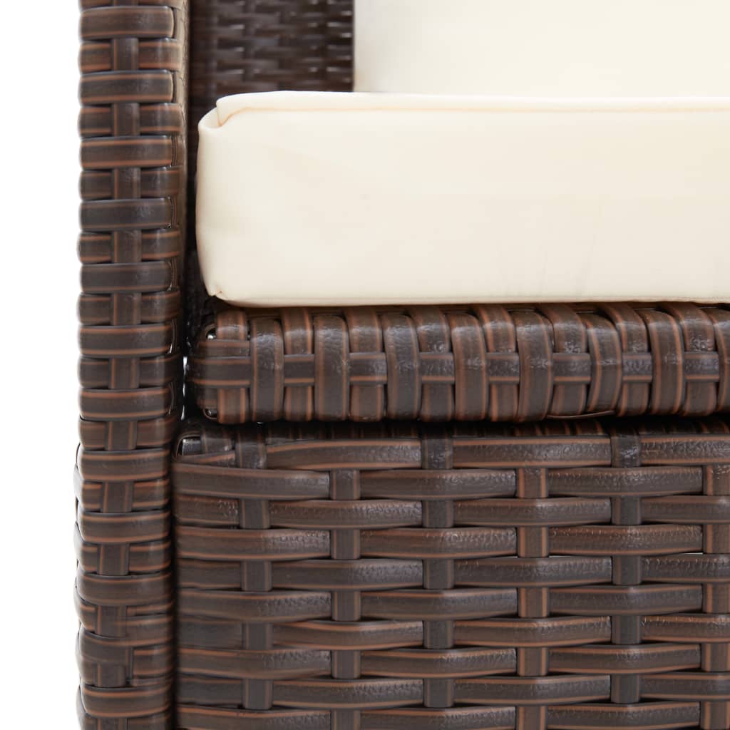 Patio Bed With Cushion & Pillows Poly Rattan