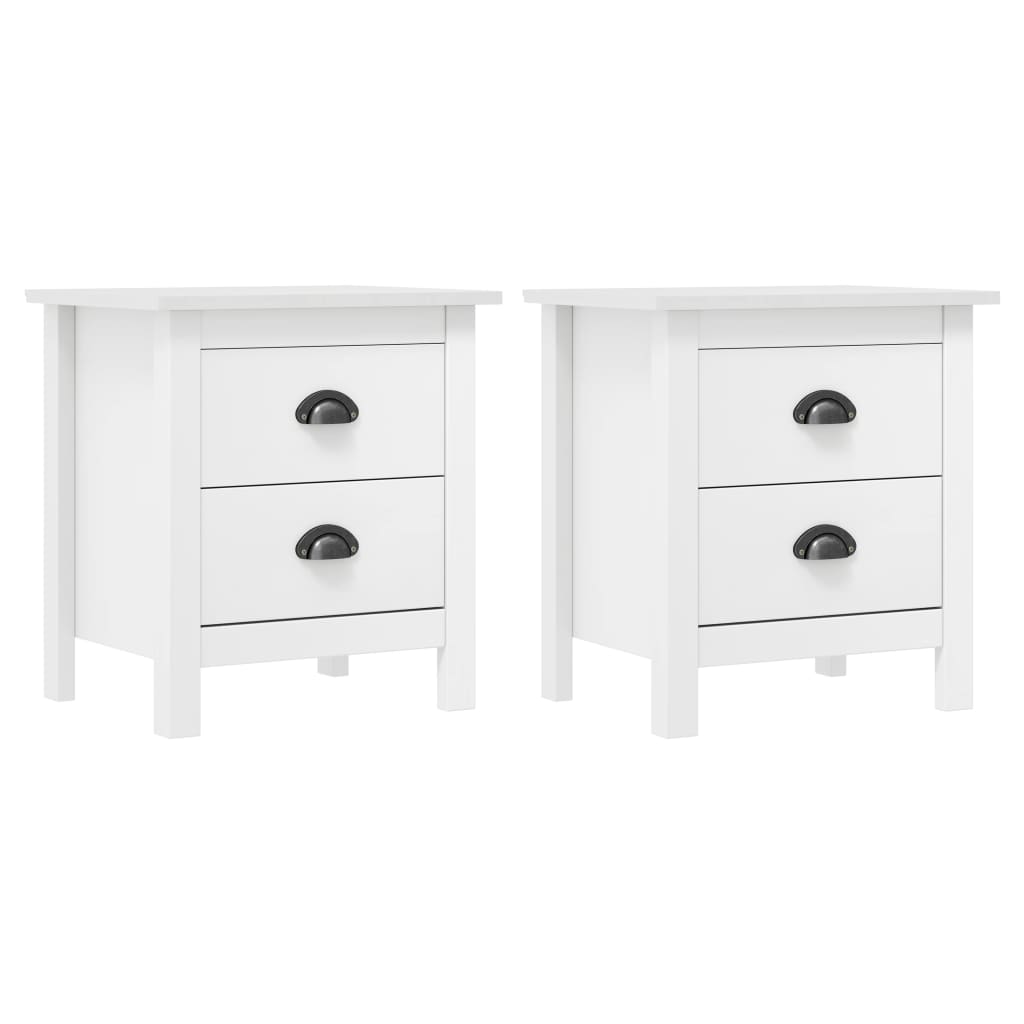 Bedside Cabinet Hill 2 Pcs 18.1&quot;X13.8&quot;X19.5&quot; Solid Pine Wood