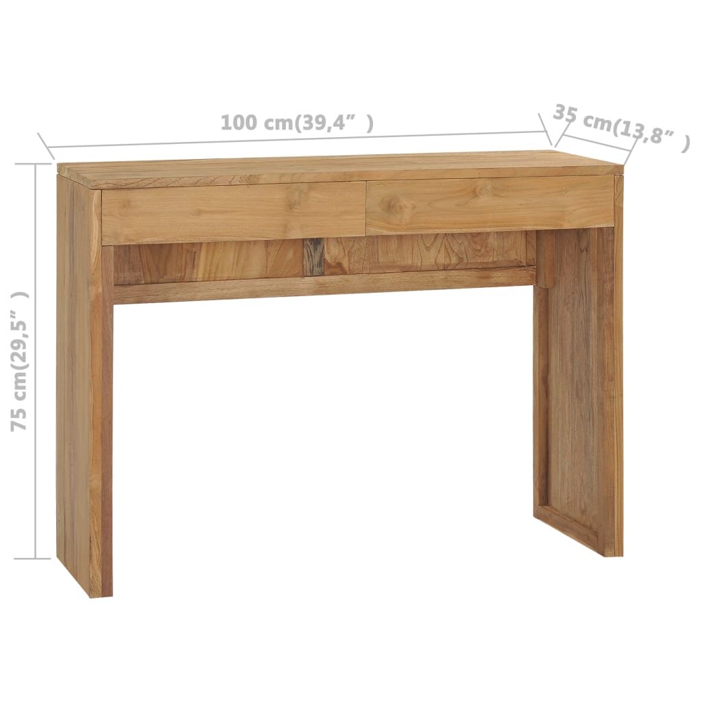 Console Table 39.4&quot;X13.8&quot;X29.5&quot; Solid Teak Wood