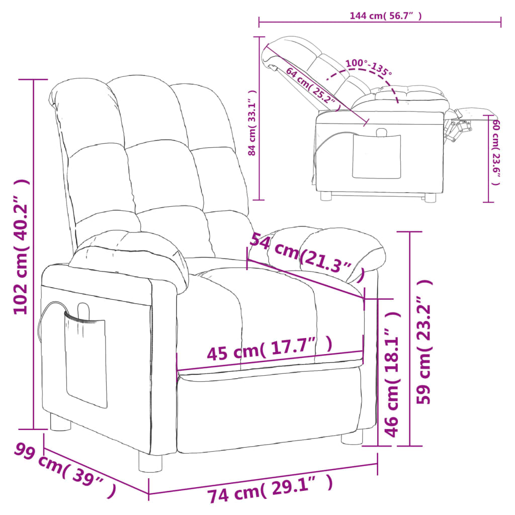 Massage Recliner Fabric