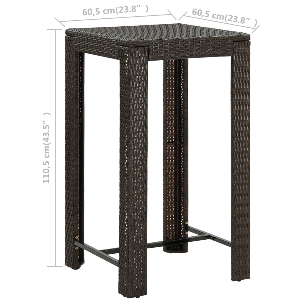 Patio Bar Table Poly Rattan