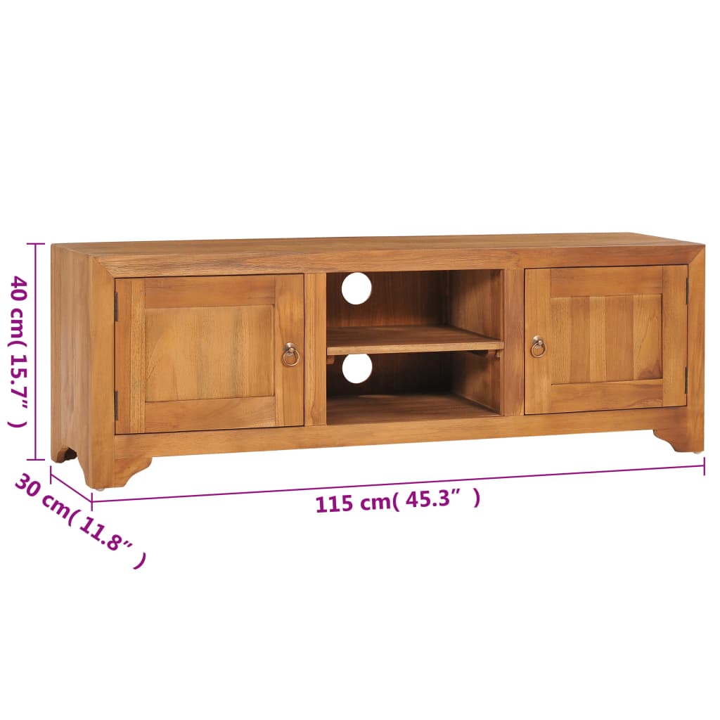 Tv Unit 45.3&quot;X11.8&quot;X15.7&quot; Solid Wood Teak