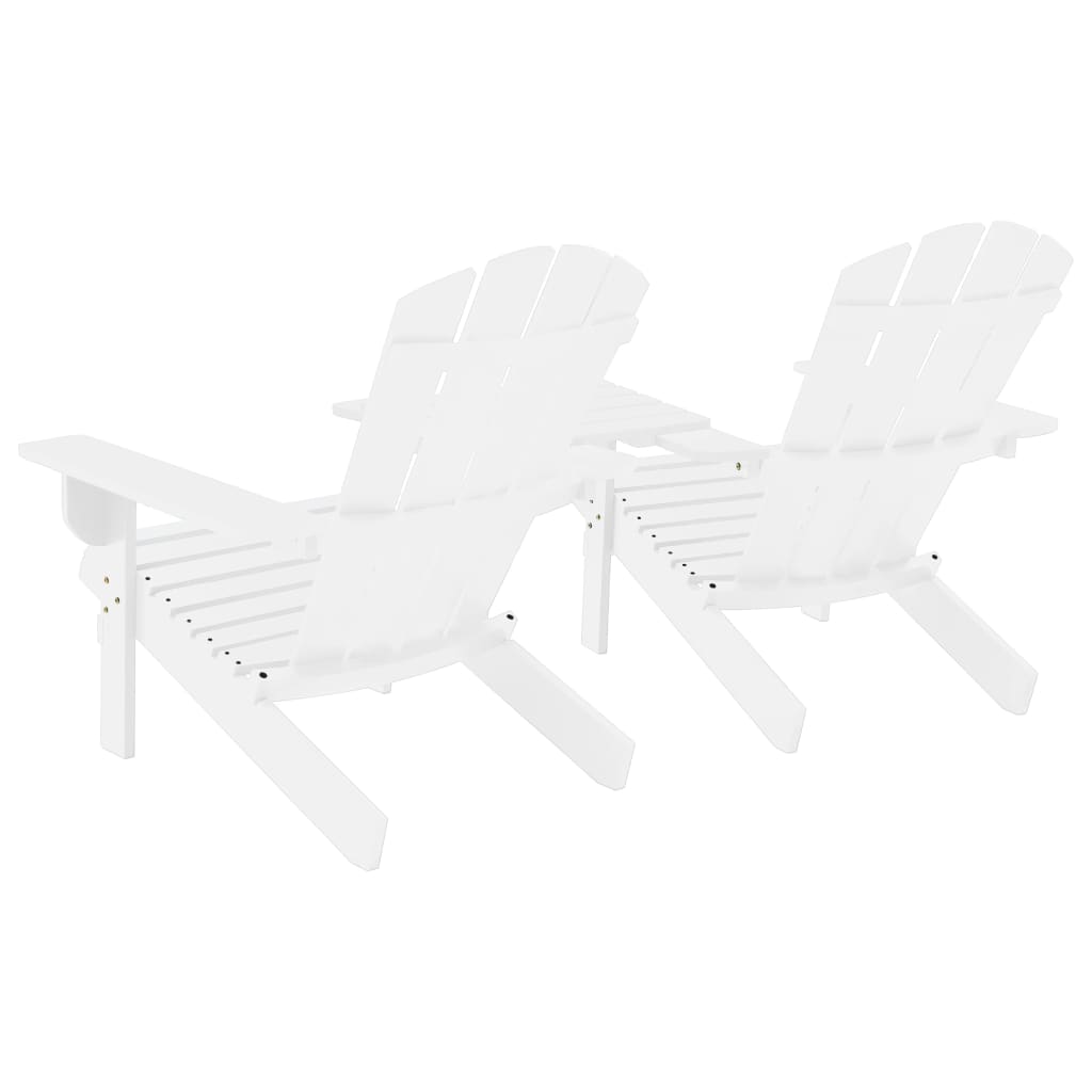 Patio Adirondack Chairs With Tea Table Solid Wood Fir