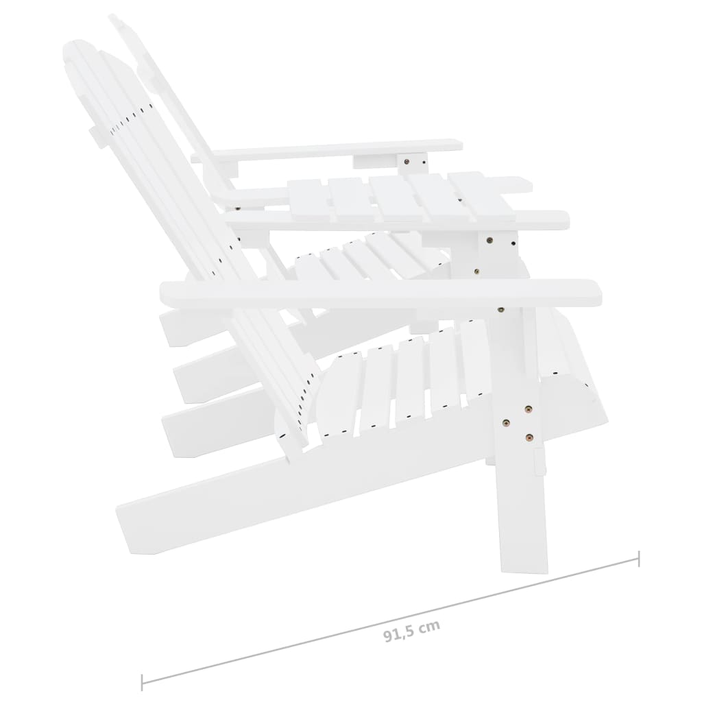 Patio Adirondack Chairs With Tea Table Solid Wood Fir