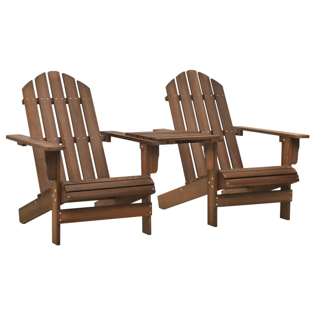 Patio Adirondack Chairs With Tea Table Solid Wood Fir