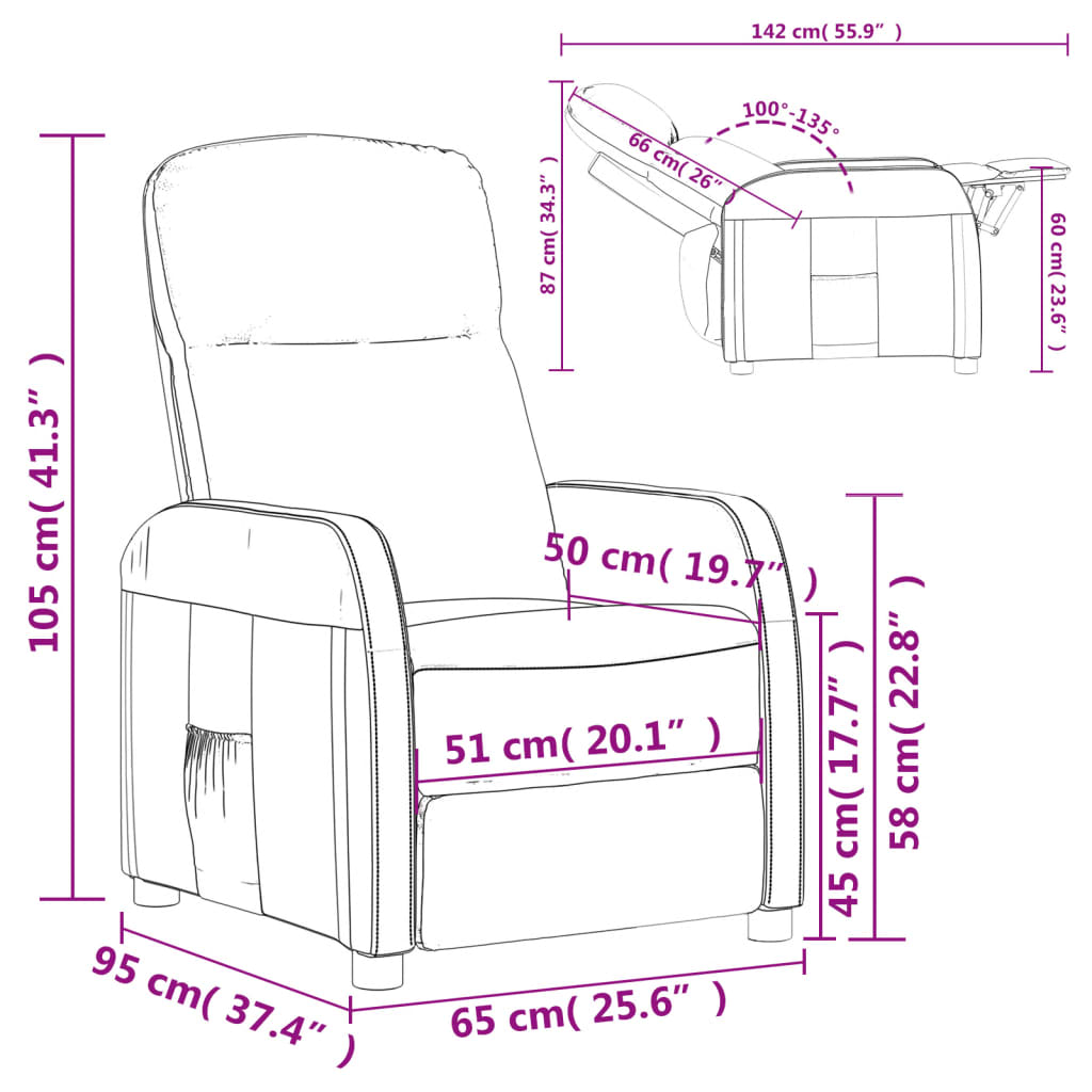 Reclining Chair Faux Leather