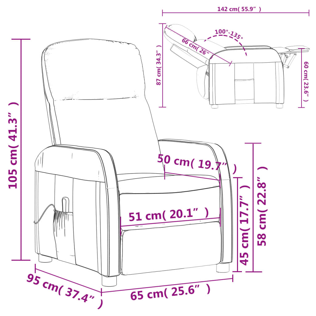 Massage Reclining Chair Faux Leather