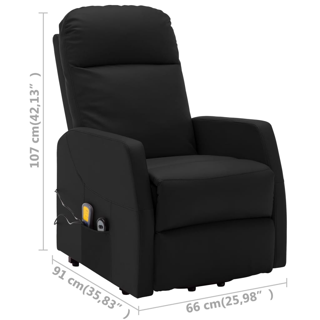 Power Lift Massage Recliner Faux Leather