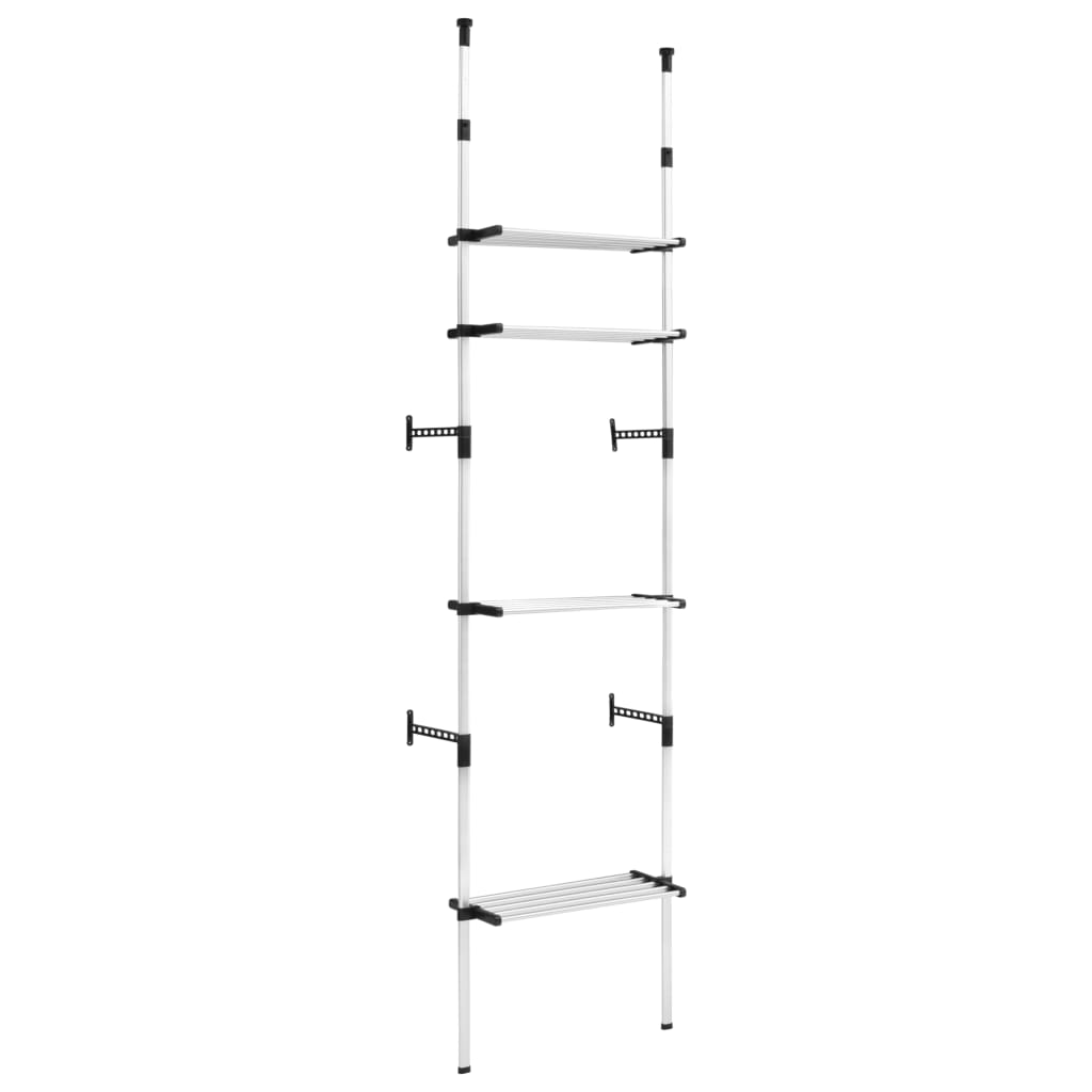 Telescopic Wardrobe System With Shelves Aluminum