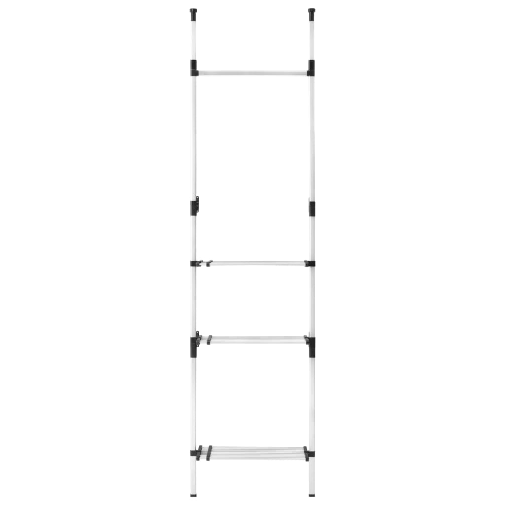 Telescopic Wardrobe System With Rods And Shelf Aluminum