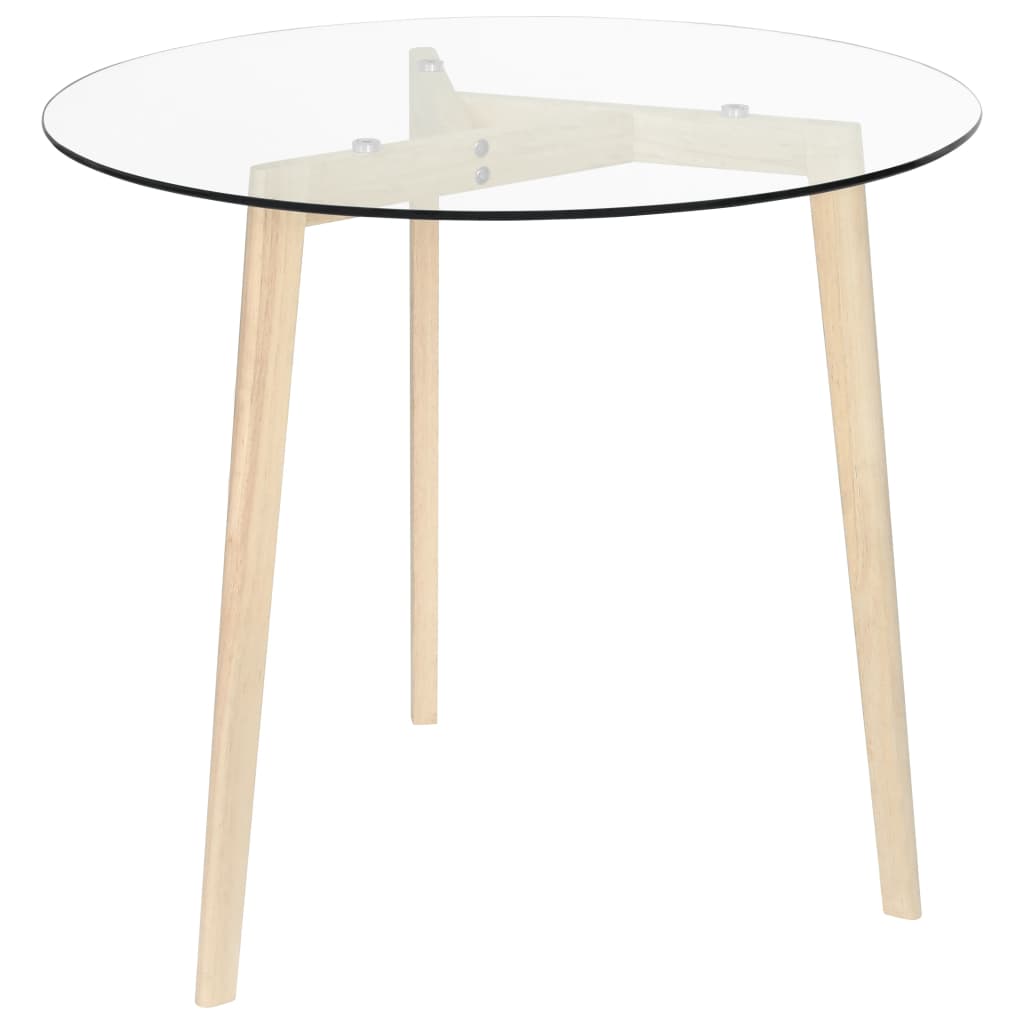 Dining Table Transparent 31.5&quot; Tempered Glass