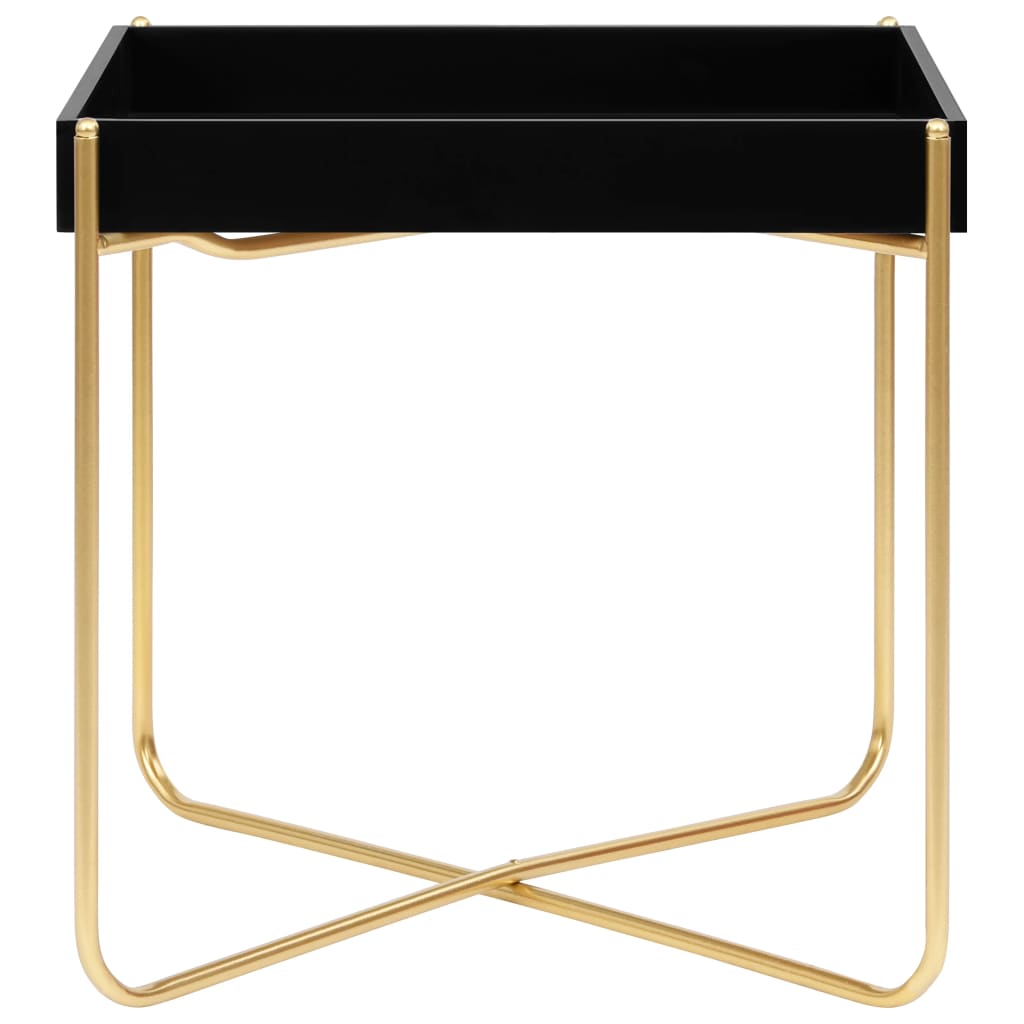 Side Table Black And Gold 15&quot;X15&quot;X15.2&quot; Mdf