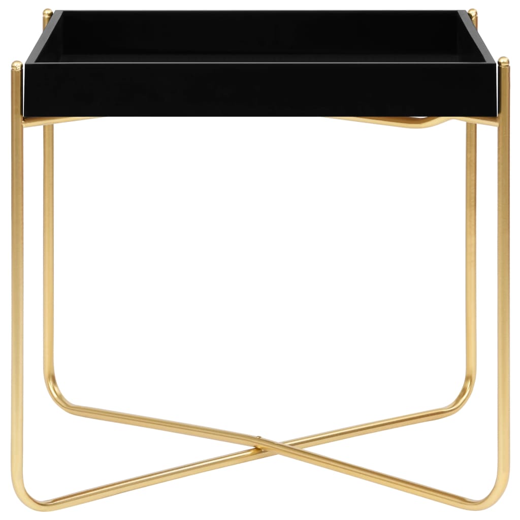 Side Table Black And Gold 15&quot;X15&quot;X15.2&quot; Mdf