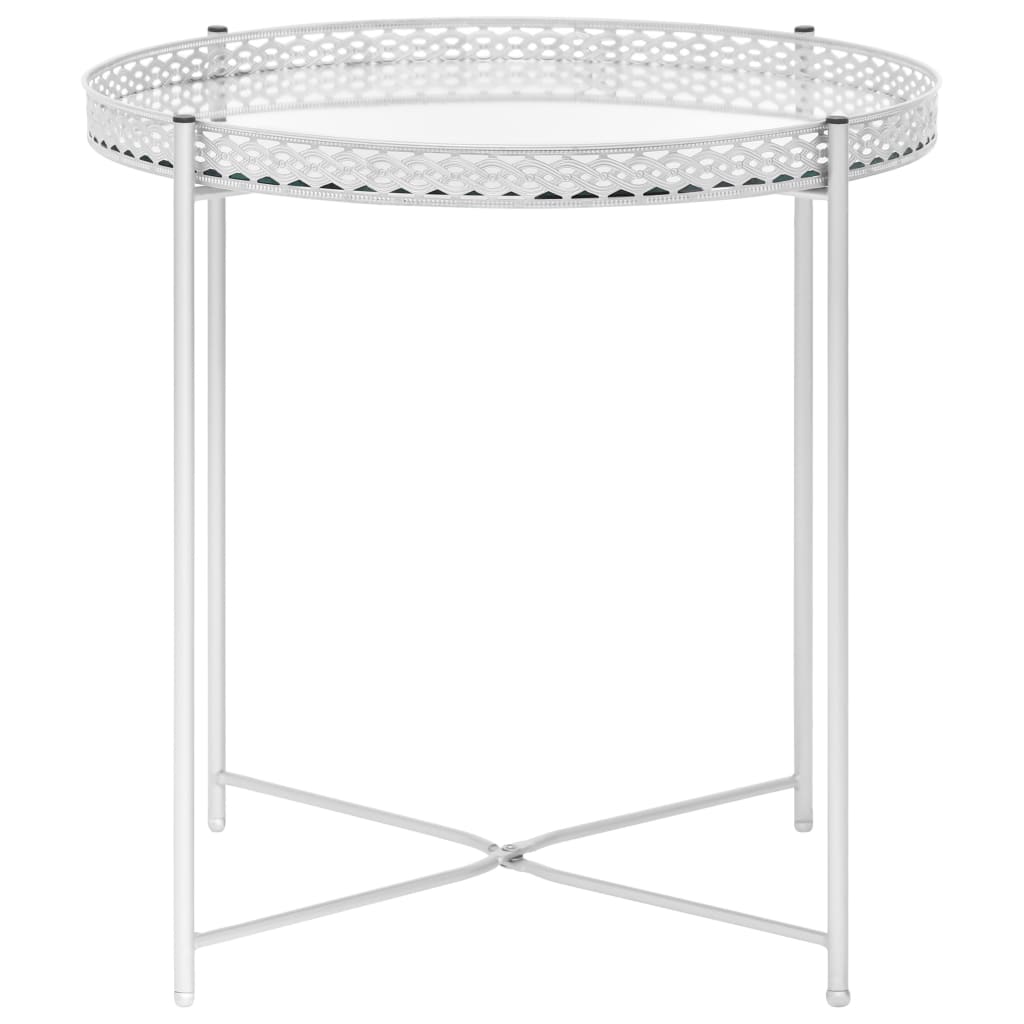 Side Table Silver 15.7&quot;X15.7&quot;X16.1&quot; Glass