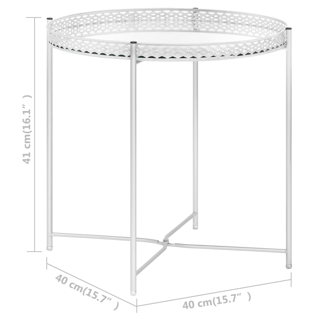 Side Table Silver 15.7&quot;X15.7&quot;X16.1&quot; Glass