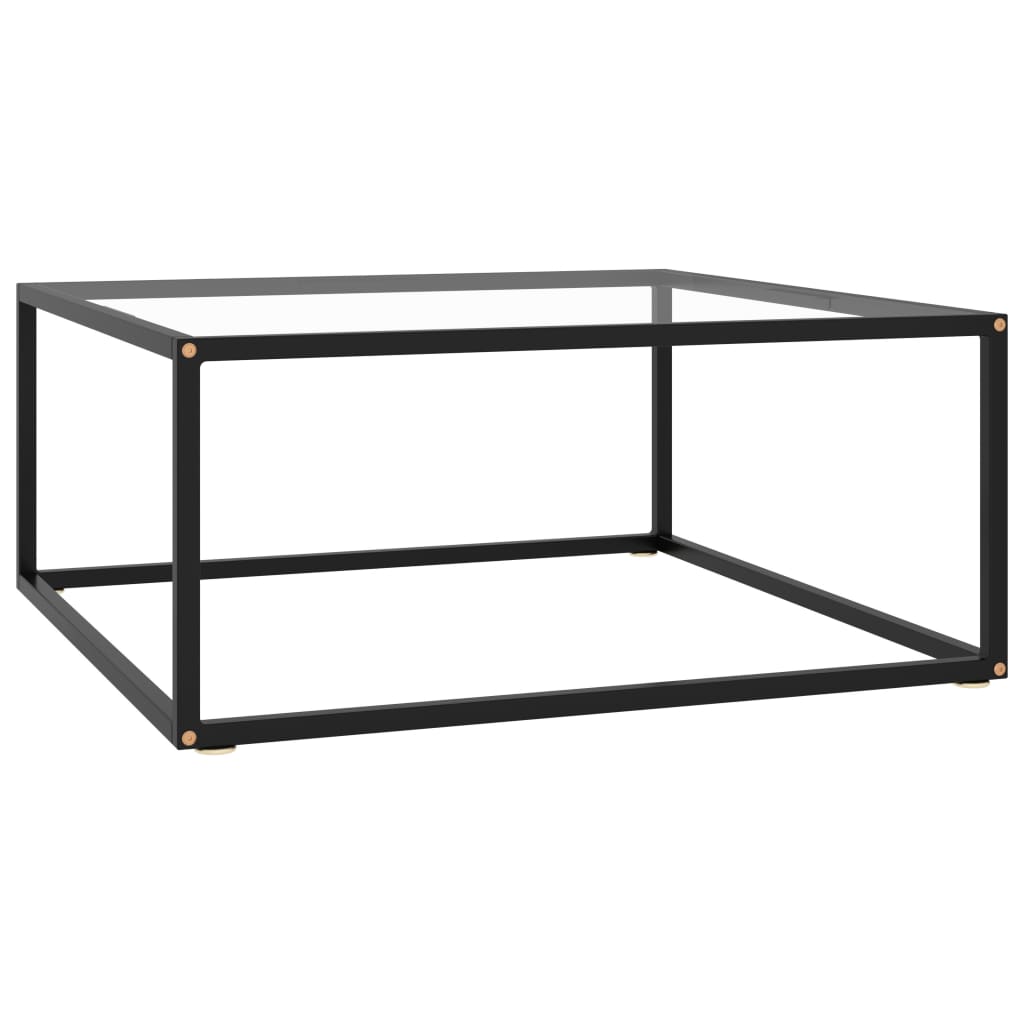 Coffee Table Black With Tempered Glass