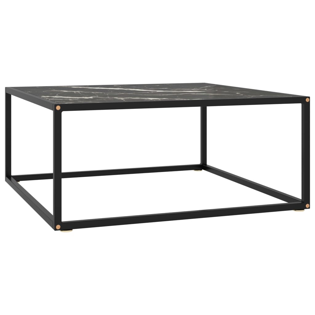 Coffee Table Black With Tempered Glass