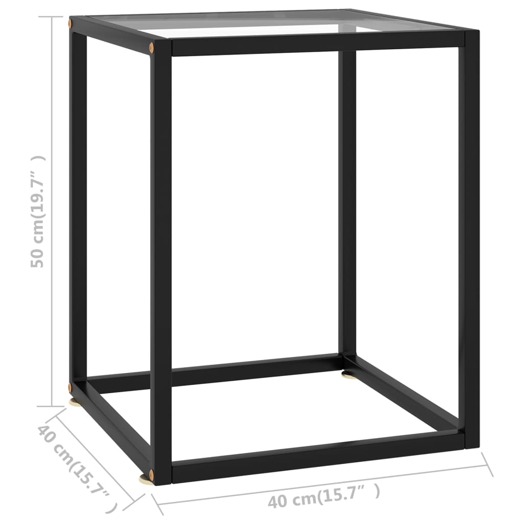 Coffee Table Black With Tempered Glass